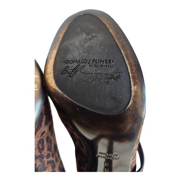 DONALD J PLINER COUTURE Leopard Animal Print Open Toe Heels - Size 8 - Picture 7 of 8
